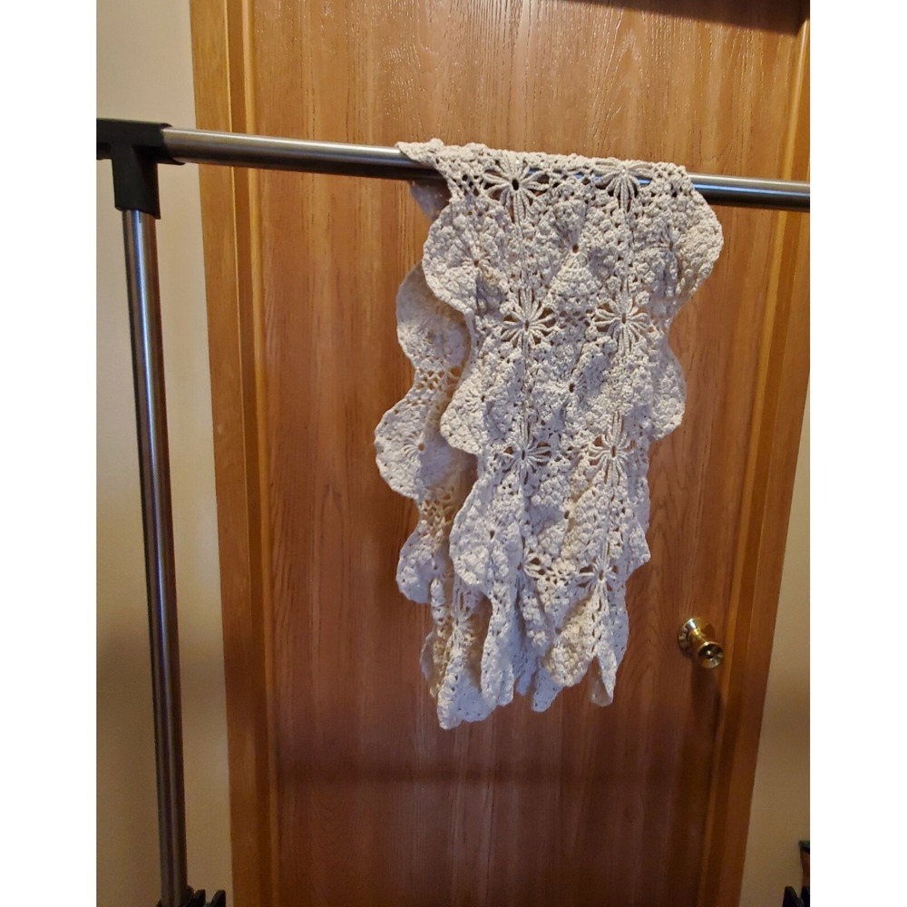 Doily Hand made brown Crocheted Table Runner 40" long x 12" across